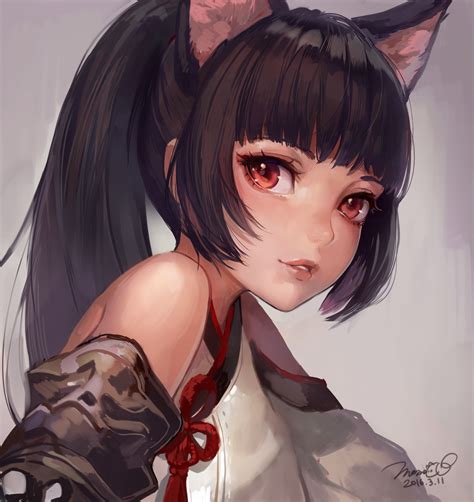 Black Anime Girl With Cat Ears