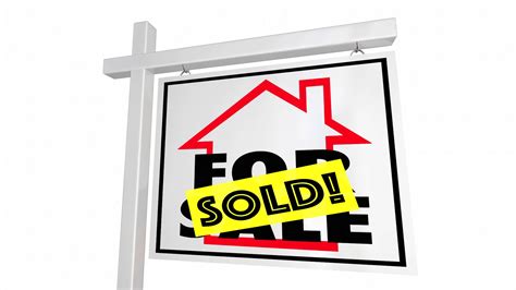 Sold Home For Sale House Real Estate Sign 3 D Animation Motion