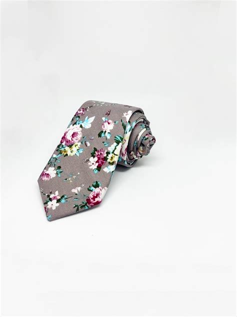 Sandy Floral Skinny Tie 2 36 Floral Tie Flower Tie Etsy