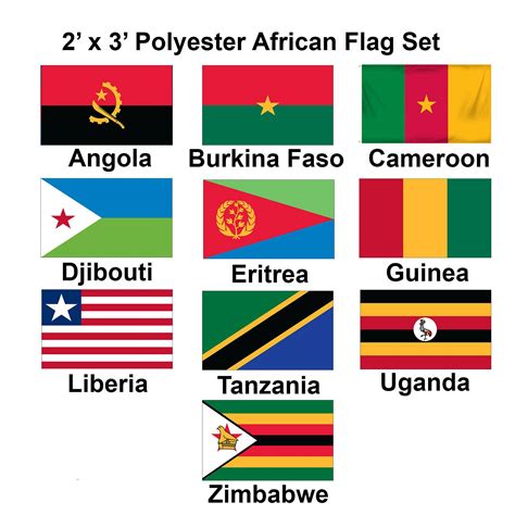 2x3ft Set Of 10 African Flags Set 2 1 800 Flags