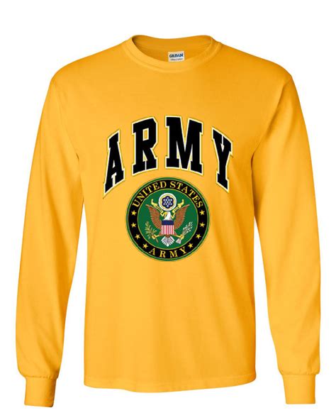 United States Army Long Sleeve T Shirt Army Crest Patriotic Ebay