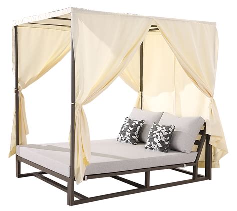 Tribeca Modern Outdoor Double Daybed With Canopy