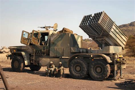Bateleur 127 Mm 40 Tube Multiple Rocket Launcher Of South African Army