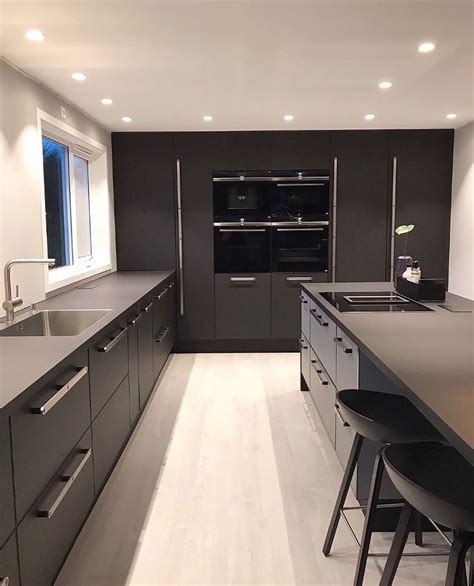 China New Trend Color Of Full Black Kitchen Cabinets China Kitchen