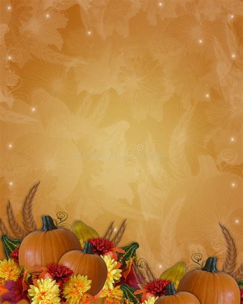 Thanksgiving Border Autumn Fall Leaves Stock Illustration