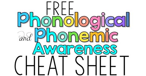 Phonemic Awareness Cheat Sheet Freebie Clever Classroom Blog