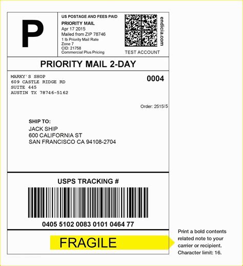 Free Printable Shipping Label Template Of How To Customize Usps