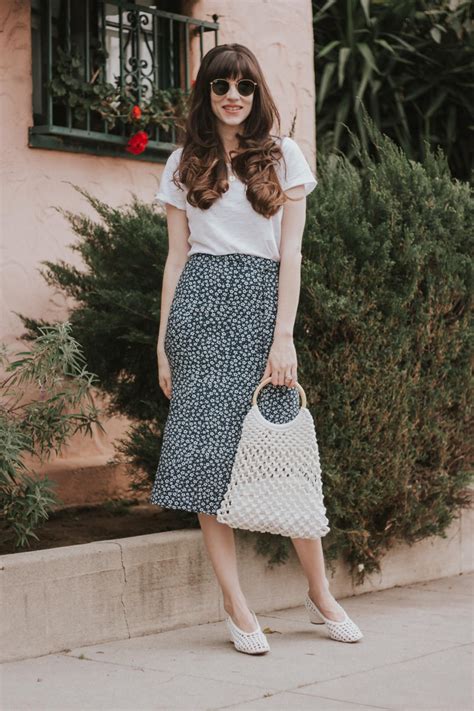 French Fashion And Floral Midi Skirts Link Up Jeans