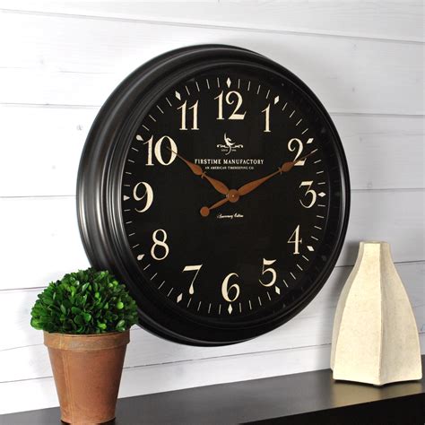 Firstime And Co Belmont Black Wall Clock American Crafted Black 175