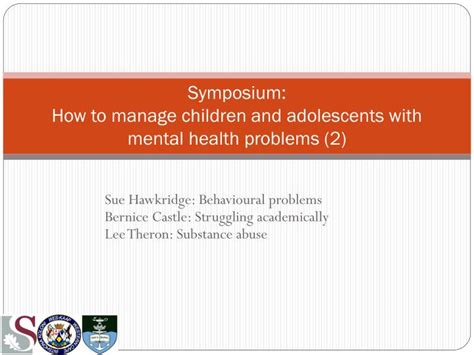 Ppt Symposium How To Manage Children And Adolescents