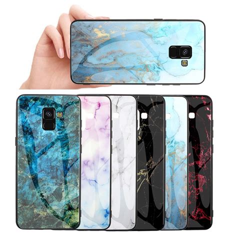 Marble Tempered Glass Soft Silicone Case For Samsung Galaxy M10 M20 M30