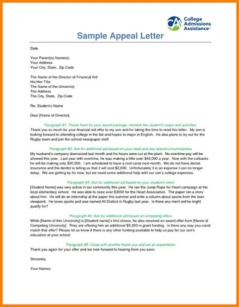 Financial Aid Reinstatement Appeal Letter Example Case Throughout