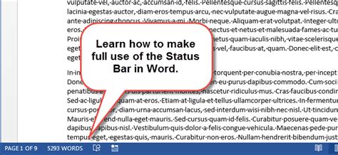 Although it's one of the easiest tricks to learn, if lower your gears as far as you can. How to Use the Status Bar in Word