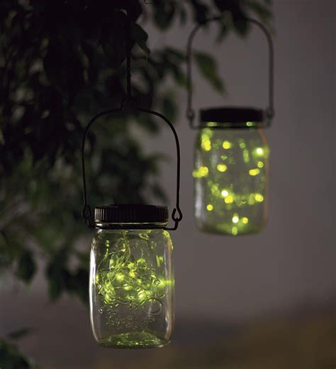 Solar Firefly Jar Decorative Outdoor Light Plowhearth