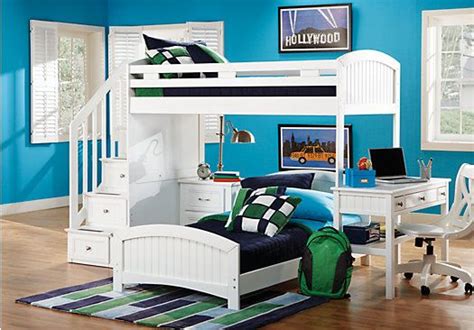 Bunk beds with desks underneath can turn a bedroom into your star student's optimal workspace. Shop for a Cottage Colors White Twin Twin Step Loft ...