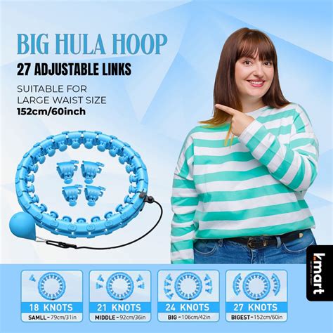 K Mart Smart Weighted Hula Hoop 24 Detachable Knots With 360 Degree A