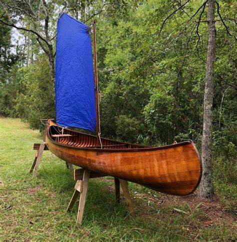 Old Town Otca Model Canoe 17 All Wood With Optional Sail For Sale From