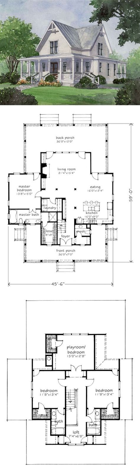 Four Gables By Mitchell Ginn Farmhouse Floor Plans House Plans