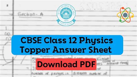 Cbse Topper Answer Sheet Class Physics Model Answer Paper By Topper Download Pdf