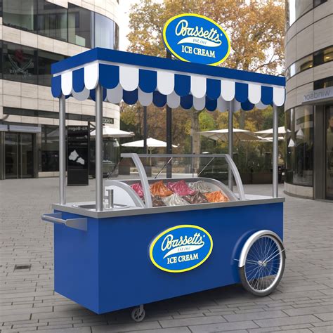 15m×06m Blue Street Food Cart For Selling Ice Cream Deliver To Korea