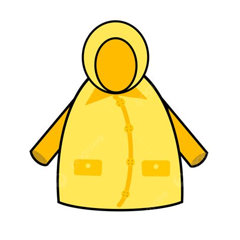 Yellow Raincoat Clipart Vector Yellow Contrast Raincoat Clipart