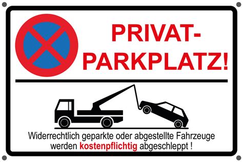 Einfach im onlineshop selbst gestalten, material und format wählen: Schild Privatparkplatz Parken verboten Parkverbot ...