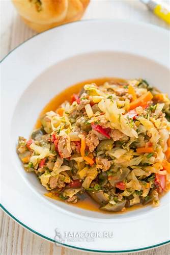 Тушеная капуста с фаршем и помидорами — рецепт с фото | Рецепт Картинка - Тушеная капуста с фаршем и помидорами — рецепт с фото | Рецепт