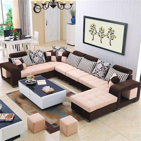 Hot Selling Cheap Modern Fabric Sofa Set Living Room Furniture Fabric U