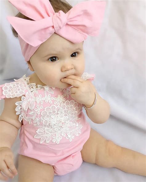 2pcs Super Cute Pink Romper For Baby Girls Newborn Baby Girl Rompers