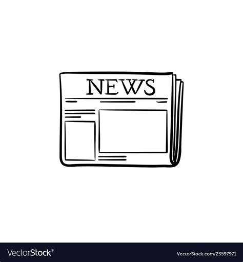 A Newspaper Hand Drawn Outline Doodle Icon Vector Image