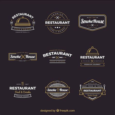 Collection Of Vintage Restaurant Logos Vector Free Download