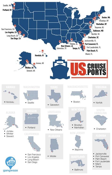 The Us Cruise Points Map Is Shown In Red White And Blue