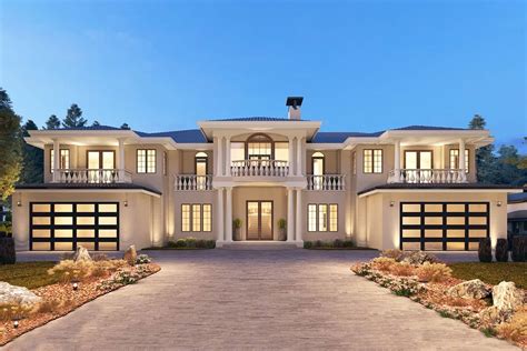 Two Story 10 Bedroom Luxury European Home With Balconies And Lower