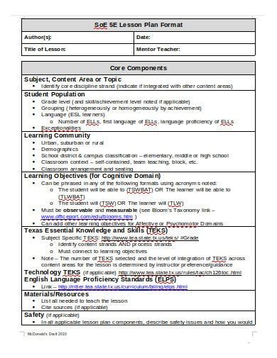11 Student Lesson Plan Templates In Pdf Doc