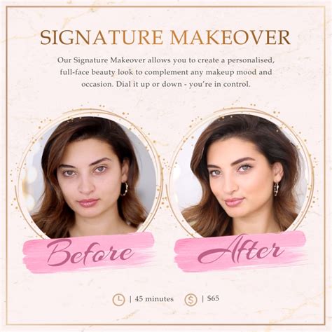 Peach Salon Beforeafter Instagram Image Template Postermywall