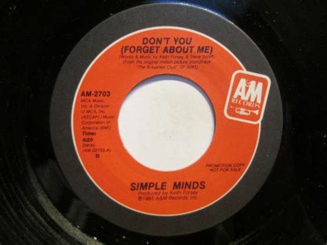 Simple Minds Dont You Forget About Me 1985 B Vinyl Discogs