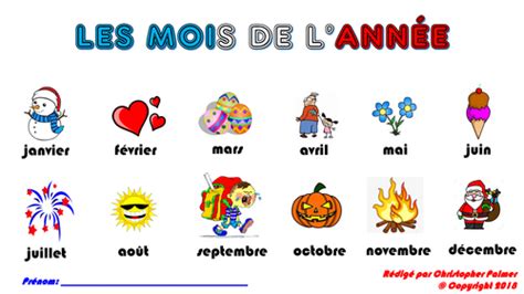 Primary French Months Of The Year Teaching Resources