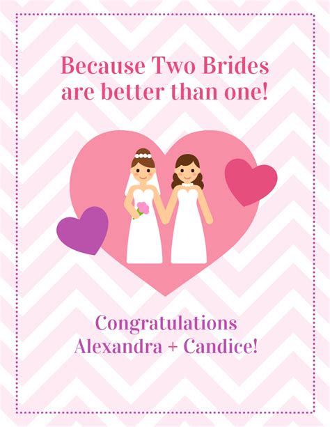 Brides Same Sex Wedding Card Venngage