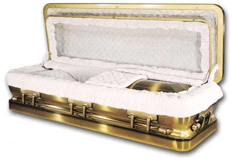 Photo Of Bronze Hallmark Glass Sealed Casket Coffin Display Funeral