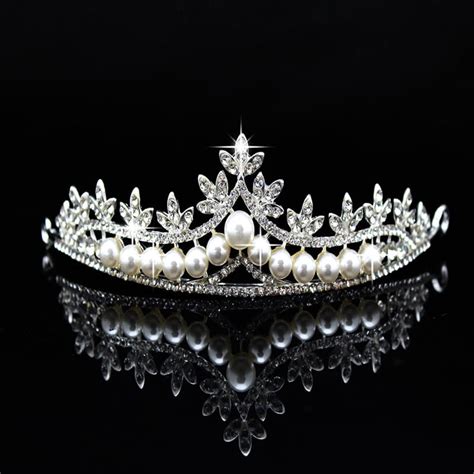 Pearl Tiara Wedding Pearl Crown Majestic Crowns