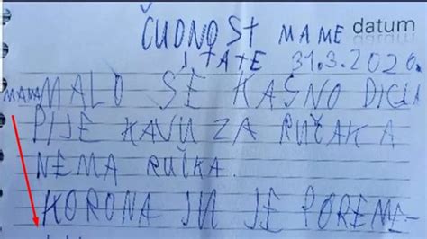 DjeČak Vodio Dnevnik O Mami I Tati Za Vrijeme KuĆne Izolacije Opisao