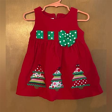 Bonnie Baby Dresses Bonnie Baby Girls Holiday Christmas Tree Dress