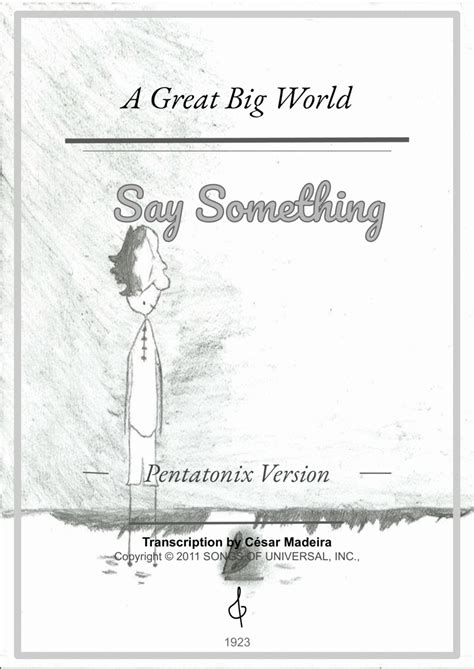Say Something Sheet Music A Great Big World Satb Choir