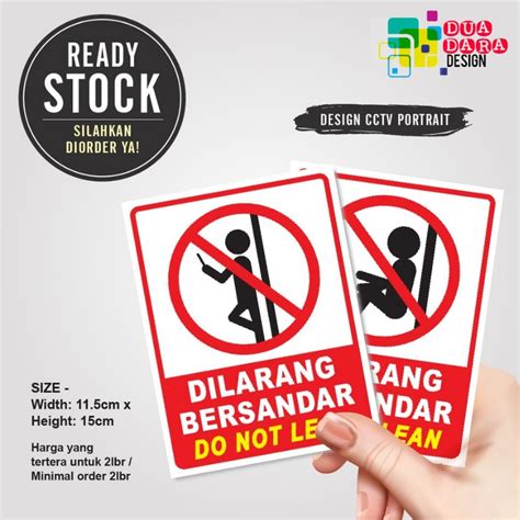 Jual Stiker Dilarang Bersandar X Cm Shopee Indonesia