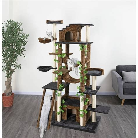 Go Pet Club 77 In Cat Tree And Condo Scratching Post Tower Brown