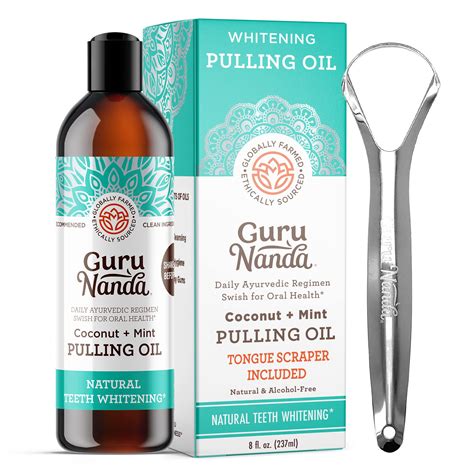 Buy GuruNanda Oil Pulling (8 Fl.Oz) with Coconut Oil and Peppermint Oil