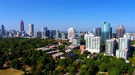 Gorgeous Atlanta Georgia Skyline Sunny Stock Footage