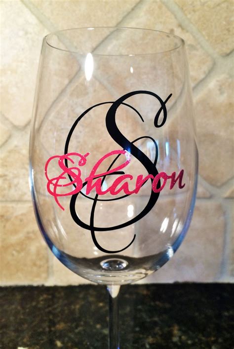 Classy Monogrammed Wine Glasses By Myclassycreations1 On Etsy Monogram Wine Glasses Wine Glasses