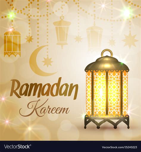 Ramadan Kareem Lantern Lamp Royalty Free Vector Image