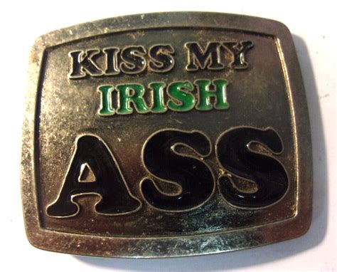 vintage kiss my irish ass belt buckle unbranded 3 5 x 3 fits 1 5 belt ebay